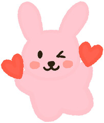 Cute Bunny Holding Heart – Kawaii Animal Clipart for Valentine and Holidays