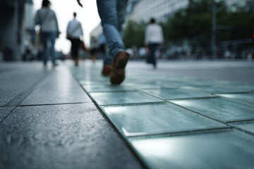 imagine cuttingedge floor tile system designed to enhance pedestrian safety by signaling movement rhythm