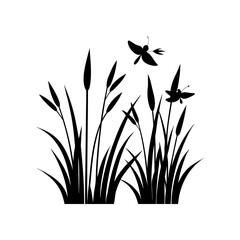 Cattails and dragonfly art