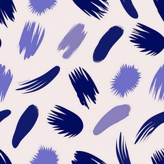 Obraz premium Abstract seamless pattern of blue and purple brush strokes, a modern artistic design for creative backgrounds and textile prints