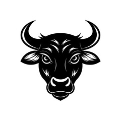 Black bull head illustration
