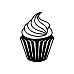 Black cupcake vector art