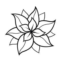 abstract flower iine art on white background