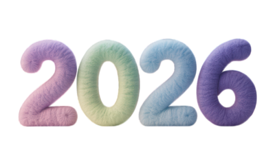 Pastel fluffy 2026 numbers