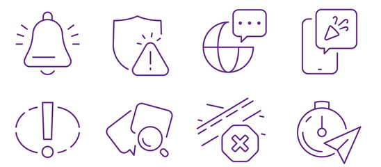 Modern communication and notification icons for digital alerts and alerts.