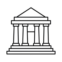 ancient architecture outline on white background