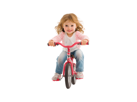 A young girl riding a bicycle