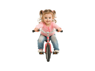 A young girl riding a bicycle