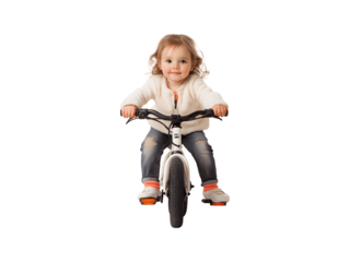 A young girl riding a bicycle