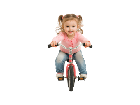 A young girl riding a bicycle