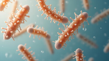 Fototapeta premium A microscopic image of spore-forming Escherichia coli, commonly found in spices. 