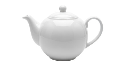 Isolated White Ceramic Teapot