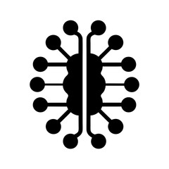 Abstract black and white symmetrical structure with nodes and connections illustration