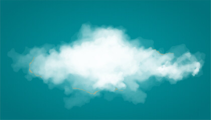 A Softly Rendered Isolated White Cloud Drifting on a Calm Turquoise Sky