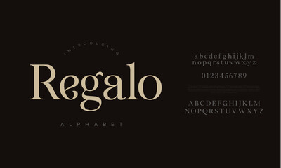 Regalo Classic Serif Elegant Alphabet Typeface for Branding Typography