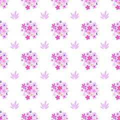 Seamless pattern minimalist repeating background with flowers. Fabric wallpaper print texture. Perfectly for backdrop, wrapped paper, linen.
