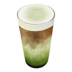 Matcha espresso cafe latte food dessert vector illustration