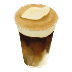 Einspanner Coffee Cafe Latte Beverage Dessert Vector Design