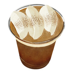Einspanner Coffee Cafe Latte Beverage Dessert Vector Design