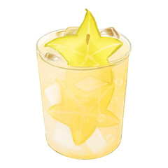 Starfruits Ade Beverage Dessert Vector Illustration