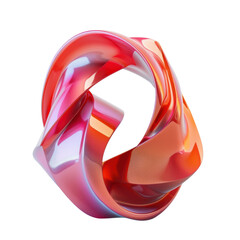 Abstract red glossy torus shape