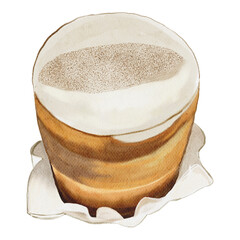 Einspanner Coffee Cafe Latte Beverage Dessert Vector Design