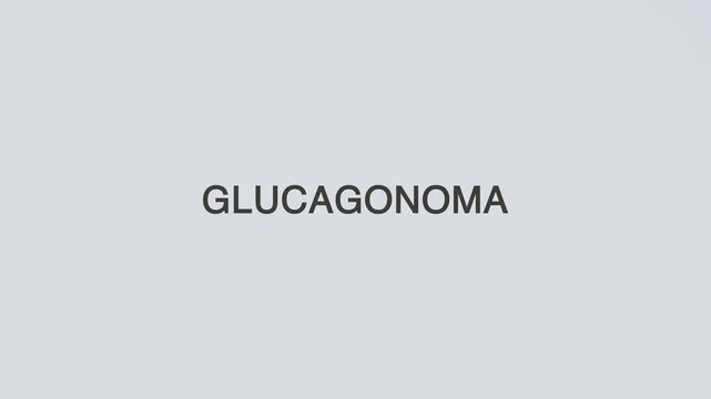 Glucagonoma concept word stethoscope illustrative illustration text hand diagnosed on white background for endocrine health awareness, patient care, and medical evaluation