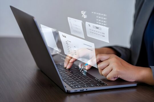 Tax preparation software online filing income tax return efile taxes laptop accounting