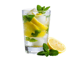 Fototapeta premium mojito cocktail isolated on white. lemon drink 