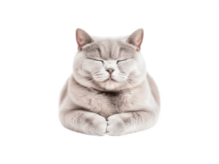 Sleeping cat curled up, fluffy tabby feline resting peacefully