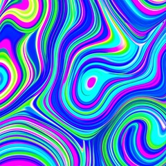 Abstract Swirling Neon Color Pattern