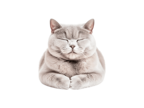 Sleeping cat curled up, fluffy tabby feline resting peacefully