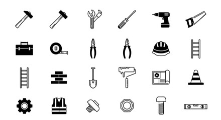 Fototapeta premium Essential construction and DIY tools collection for your next project, empowering builders and creators