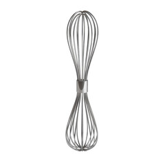 A metal whisk on black background