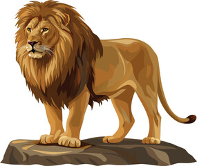 Obraz premium realistic lion vector illustration concept eps on white background