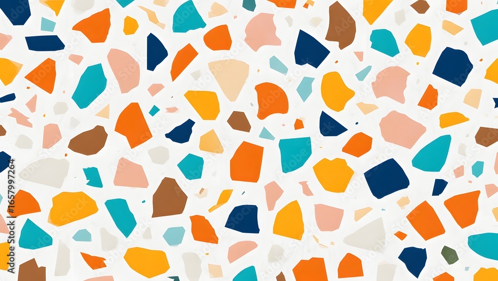 Poster terrazzo pattern background texture design mosaic colorful decorative abstract surface art style mod