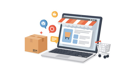 Online Shopping and Delivery Concept