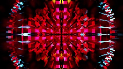 Disco ball red with blue and orange colors VJ loop background - Powered by Adobe