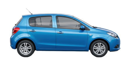 Isolated Small Blue Car