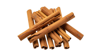 Isolated Cinnamon Sticks Pile