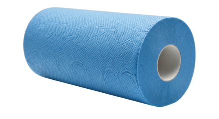 Isolated Blue Paper Towel Roll