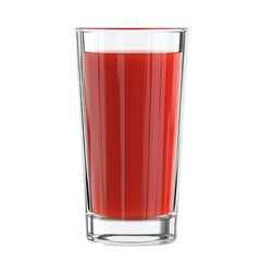 glass with red juice isolated on white or transparent background