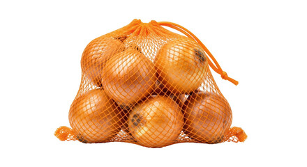 Isolated Onions in Net Bag
