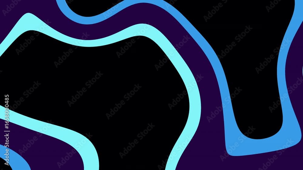 Aufkleber abstract shapes in shades of blue and purple on a black background. dynamic, flowing forms create a 