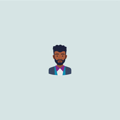 Black young male avatar icon logo flat vector design