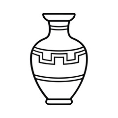 greek vase outline vector on white background