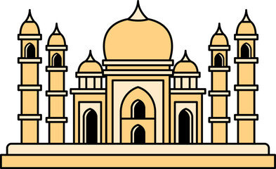 isolate illustration of Taj Mahal India