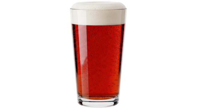 Isolated Pint of Red Beer