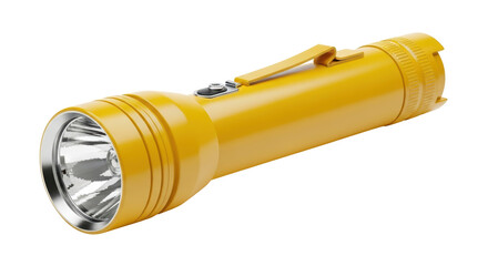 Isolated Yellow Flashlight Torch