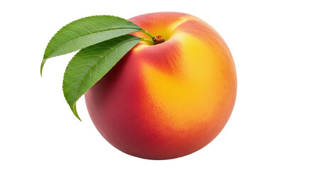 Isolated Peach with Leaves